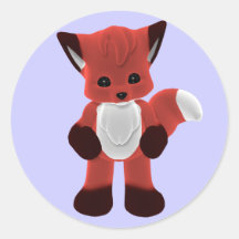 Tier-Aufkleber roten Fox Plushie