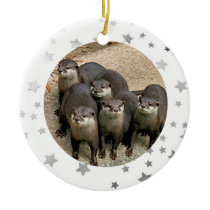 Tier-Otter spielt Weihnachtsverzierung die Hauptro ornaments
