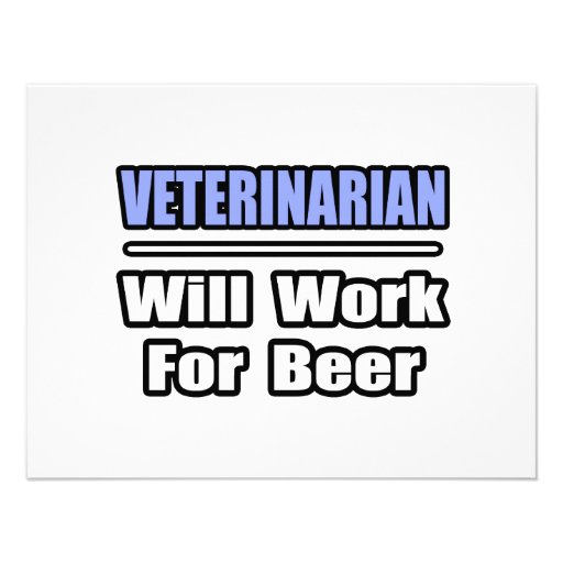 Tierarzt… arbeitet für Bier Individuelle Einladung