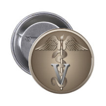 Tierärztlicher Caduceus Buttons