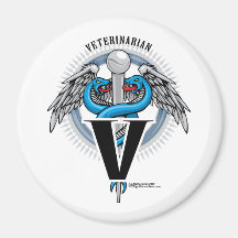 Tierärztlicher Caduceus Kühlschrankmagnet