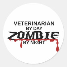 Tierärztlicher Zombie Runde Sticker