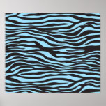 Tierdruck-Pelz-Hautzebra-Schwarz-Blau Poster