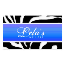 Tiergeschäfts-Kartezebra-Nagel-Salon-blaues Lila Visitenkarten