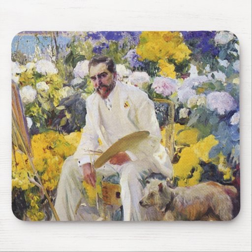 Tiffany in seinem Garten durch Joaquin Sorolla Mauspads