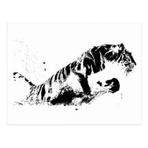 Tiger-Angreifen Postkarte