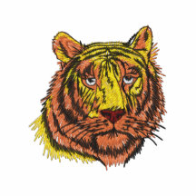 Tiger-Gesicht gesticktes Hemd