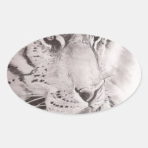 Tiger Ovale Aufkleber