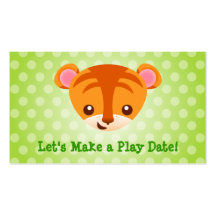 Tiger Playdate Karte Visitenkarten Vorlage