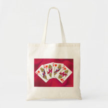 Tiger-Spielkarten auf Satin Tasche