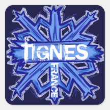 Tignes Frankreich blaue Schneeflockeaufkleber