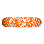 Tiki Masken-Art - Orange auf Weiß Skateboard Bretter
