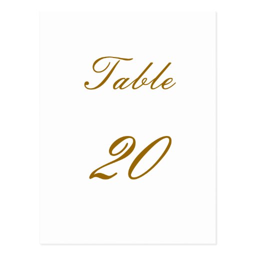 Tischnummer Postkarte
