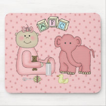 Tischset für Baby-Mädchen, rosa Elefant Mousepads