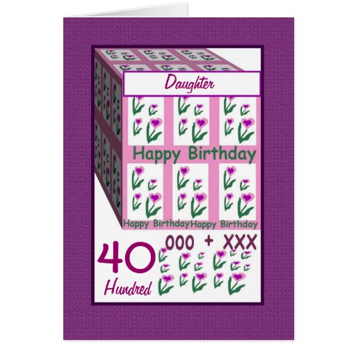 TOCHTER - glücklicher 40. Geburtstag Karten  Zazzle