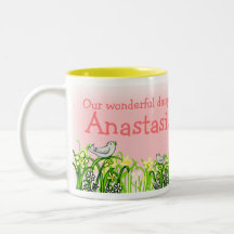 Tochter "Ihr Namens" Mädchenspaßbecher des dunklen Kaffee Tassen