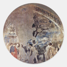 Tod und Beerdigung von Adam., durch Piero Della Fr Runder Aufkleber