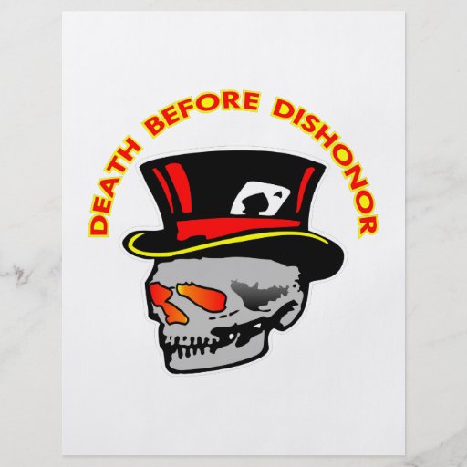 Tod vor Schmach Schädel u. Tophat Flyerdruck