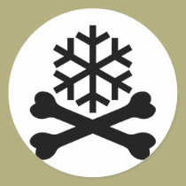 Todesschnee-Flocken-Knochen gekreuzt aufkleber