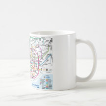 Tokyo-Untergrundbahn-Karten-Becher Kaffeetasse