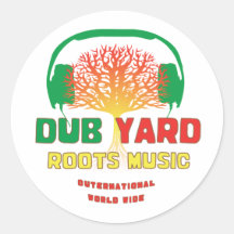 Tollpatsch-Yard wurzelt Musik Runder Sticker
