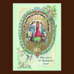 Tom die Türkei im Lorbeerwreath-Vintagen Erntedank einladungen