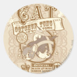 Tom-Katze Gotchur Tung Stärkungsmittel Runde Sticker