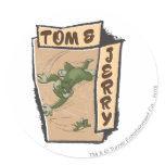 Tom und Jerry auf einer TAN-Couch aufkleber