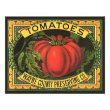Tomate-Vintage Frucht-Kisten-Aufkleber-Kunst Wayne Ankündigung