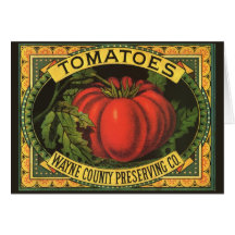 Tomate-Vintage Frucht-Kisten-Aufkleber-Kunst Wayne Grußkarte