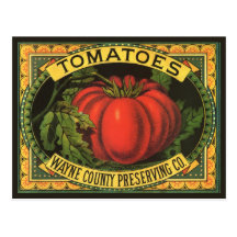 Tomate-Vintage Frucht-Kisten-Aufkleber-Kunst Wayne Postkarte