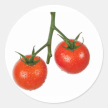 Tomaten auf einer Rebe Runder Aufkleber