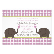 Tons Of Love Girl Twins Baby Shower Invitations einladungen