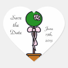 Topiary Save the Date Herzaufkleber
