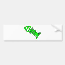 Tote Fisch-Skeleton Schädel entbeint Fossil-Grün Autosticker