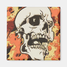 Totenkopf im Gelb Magnete