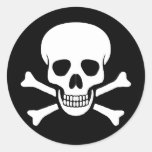 Totenkopf mit gekreuzter Knochen-Aufkleber