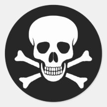 Totenkopf mit gekreuzter Knochen-Aufkleber