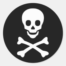 Totenkopf mit gekreuzter Knochen Aufkleber