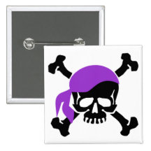 Totenkopf mit gekreuzter Knochen Buttons