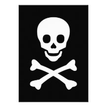 Totenkopf mit gekreuzter Knochen Personalisierte Ankündigung