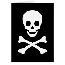 Totenkopf mit gekreuzter Knochen Grußkarten