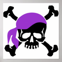 Totenkopf mit gekreuzter Knochen Plakat