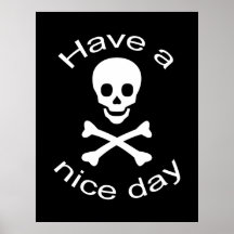 Totenkopf mit gekreuzter Knochen Plakat