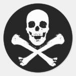 Totenkopf mit gekreuzter Knochen Runde Aufkleber