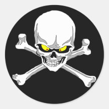 Totenkopf mit gekreuzter Knochenaufkleber