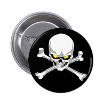 Totenkopf mit gekreuzter Knochenknopf Anstecknadel