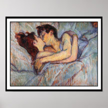 Toulouse Lautrec - im Bett - der Kuss Posterdruck