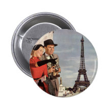 Touristen-reisender Paris-Besichtigungs-Eiffelturm Buttons