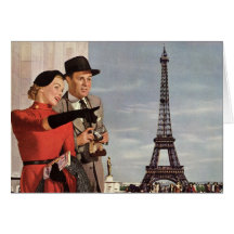 Touristen-reisender Paris-Besichtigungs-Eiffelturm Karte